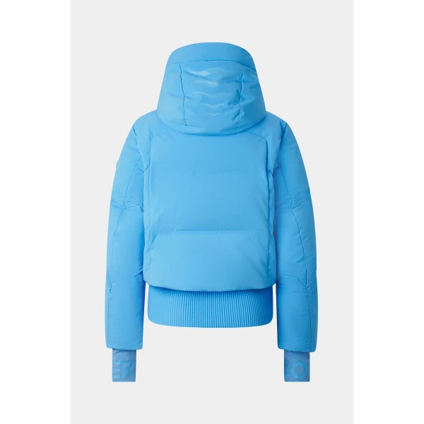 Bogner Dea Down Ski Jacket in Cyan-Blue, view 3 | Jackets | Coveti