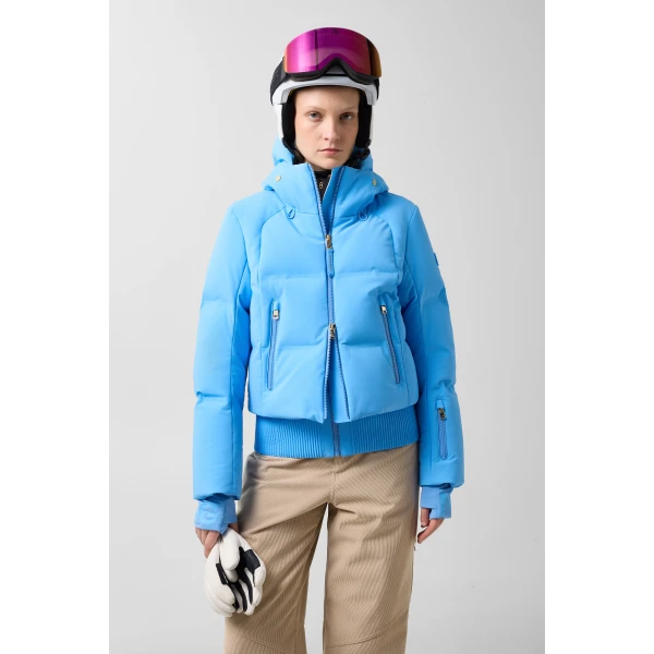 Bogner Dea Down Ski Jacket in Cyan-Blue, view 4 | Jackets | Coveti