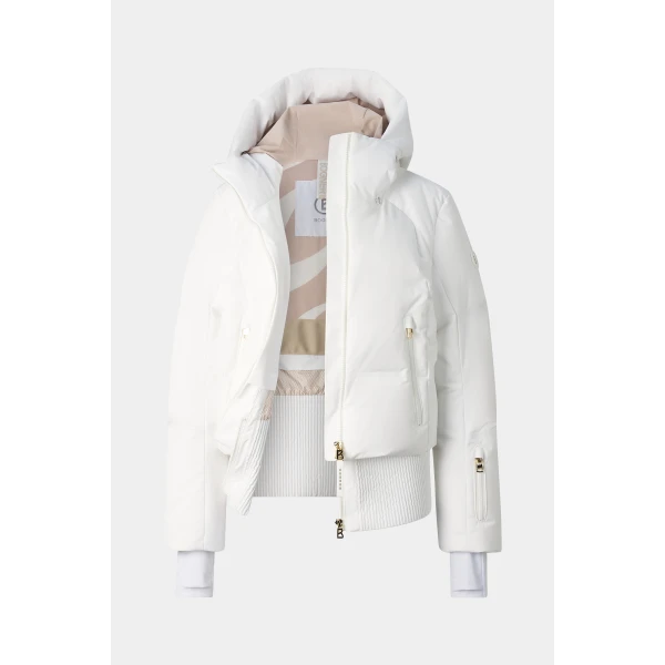 Bogner Dea Down Ski Jacket in Off White, view 2 | Jackets | Coveti