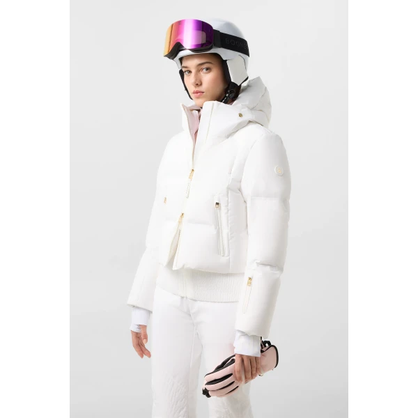 Bogner Dea Down Ski Jacket in Off White, view 4 | Jackets | Coveti