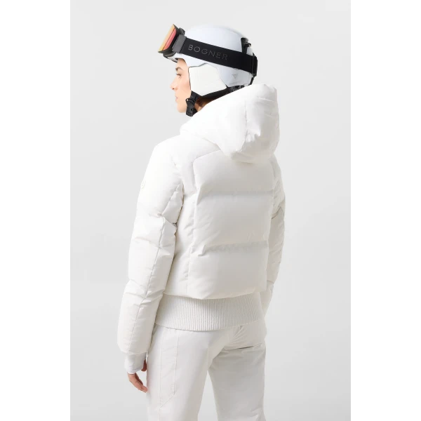 Bogner Dea Down Ski Jacket in Off White, view 5 | Jackets | Coveti