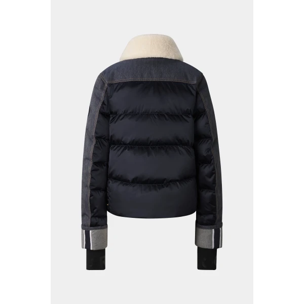 Bogner Dena Denim Ski Jacket in Denim Blue, view 3 | Jackets | Coveti