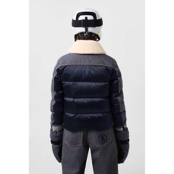 Bogner Dena Denim Ski Jacket in Denim Blue, view 5 | Jackets | Coveti