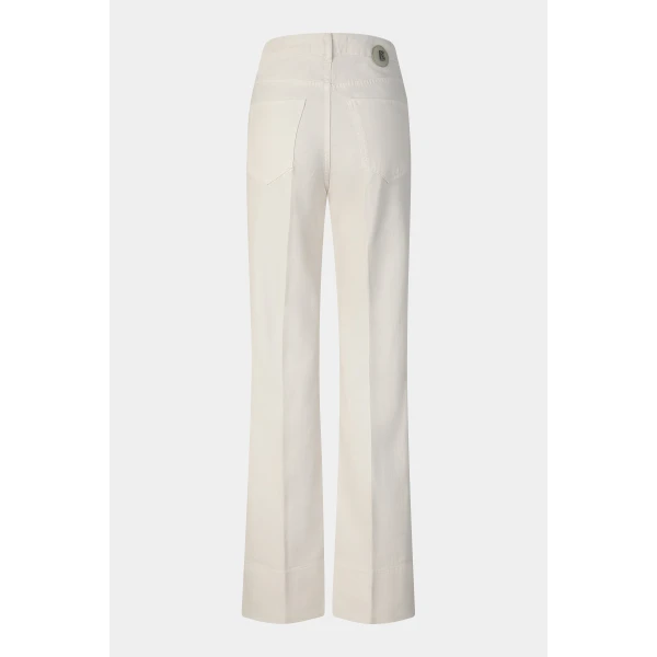 Bogner Devin Flared Fit Jeans in Cream, view 2 | Denim | Coveti