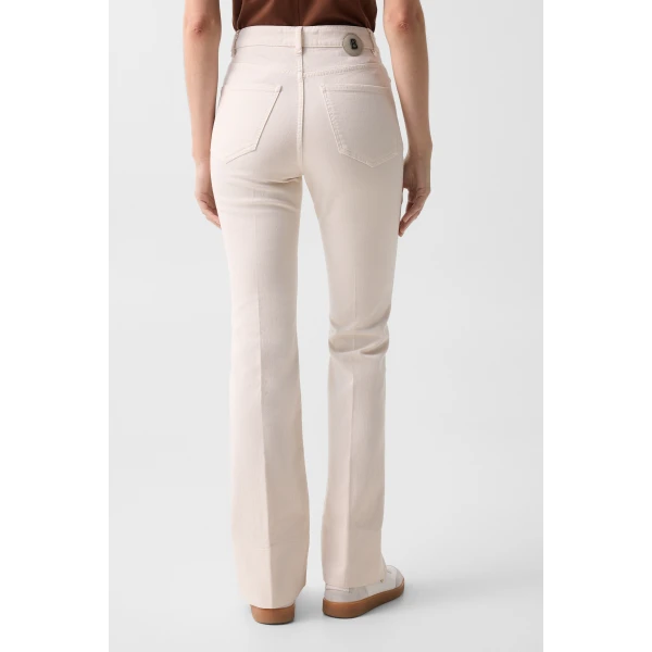 Bogner Devin Flared Fit Jeans in Cream, view 4 | Denim | Coveti