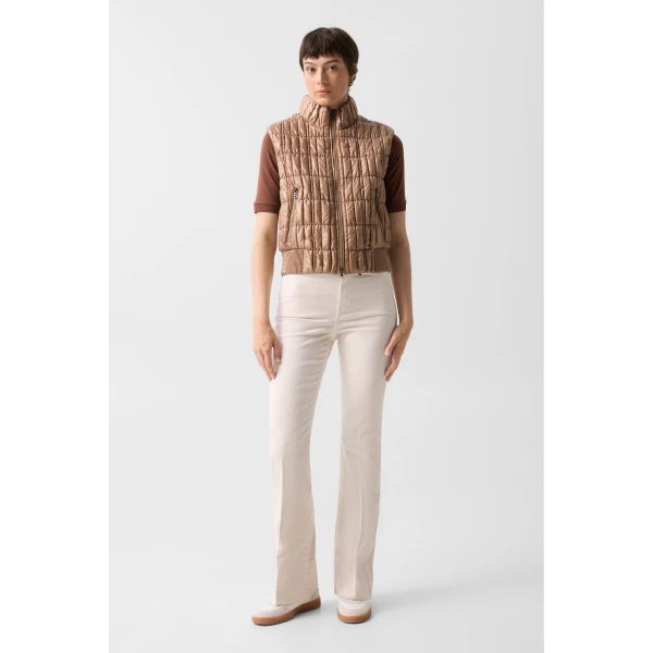 Bogner Devin Flared Fit Jeans in Cream, view 5 | Denim | Coveti
