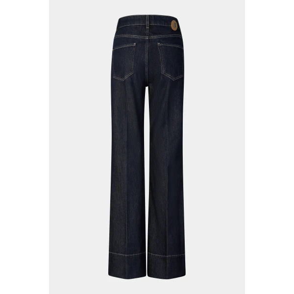Bogner Devin Flared Fit Jeans in Dark Denim Blue, view 2 | Denim | Coveti