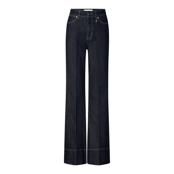 Devin Flared Fit Jeans in Dark Denim Blue