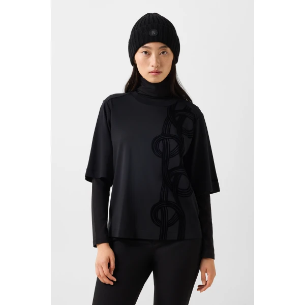Bogner Dorothy Cotton T-Shirt in Black, view 3 | T-shirts | Coveti