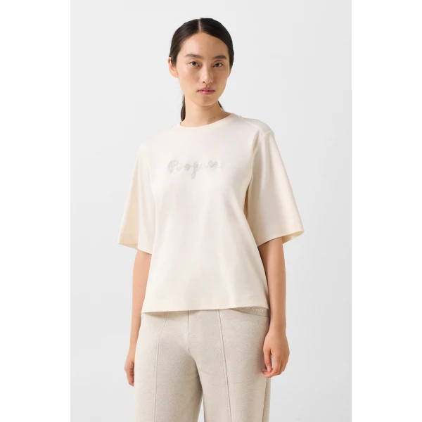 Bogner Dorothy Cotton T-Shirt in Off White, view 3 | T-shirts | Coveti