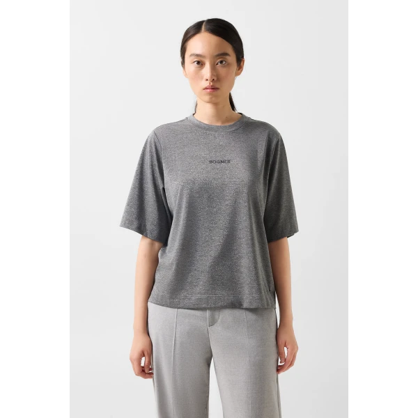 Bogner Dorothy Jersey T-Shirt in Grey, view 5 | T-shirts | Coveti