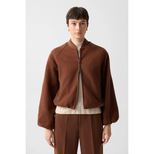 Bogner Editha Woollen Blouson in Brown, view 4 | Jackets | Coveti