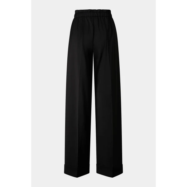 Bogner Elfy Virgin Wool Pleated Trousers in Black, view 2 | Tailored pants | Coveti