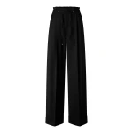 Bogner Elfy Virgin Wool Pleated Trousers in Black | Tailored pants | Coveti