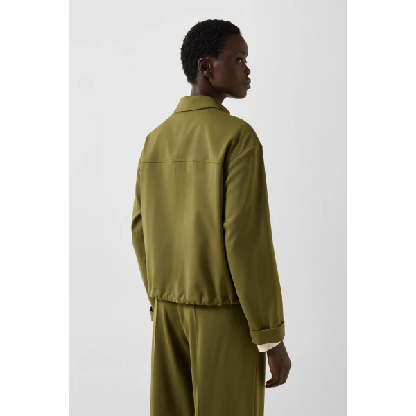 Bogner Elody Virgin Wool Blouse in Olive, view 4 | Blouse | Coveti