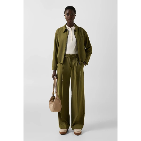 Bogner Elody Virgin Wool Blouse in Olive, view 5 | Blouse | Coveti