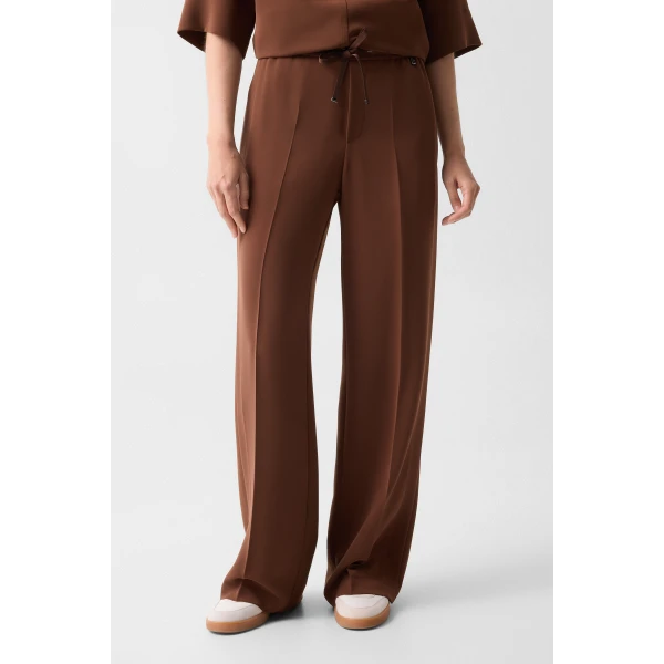 Bogner Enny Crepe Trousers in Brown, view 3 | Tailored pants | Coveti