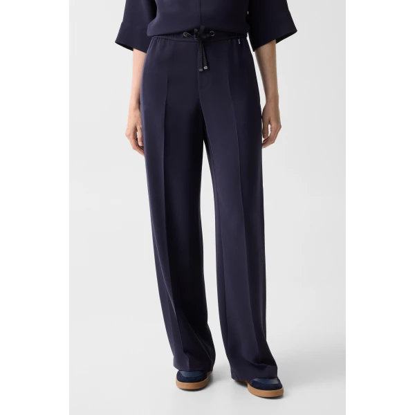 Bogner Enny Crepe Trousers in Navy, view 3 | Tailored pants | Coveti