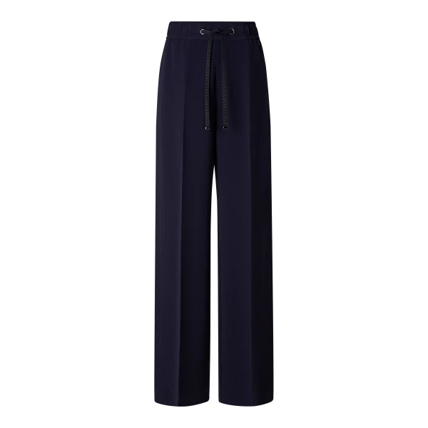 Bogner Enny Crepe Trousers in Navy | Tailored pants | Coveti