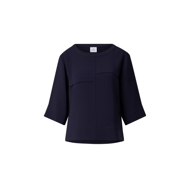 Bogner Enrica Crêpe Shirt in Navy | Short Sleeved | Coveti