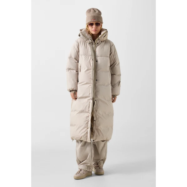 Bogner Fleury Down Coat in Beige, view 4 | Coats | Coveti