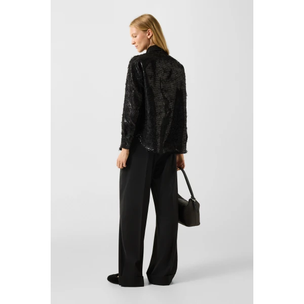 Bogner Florence Sequinned Shirt Blouse in Black, view 4 | Shirts | Coveti