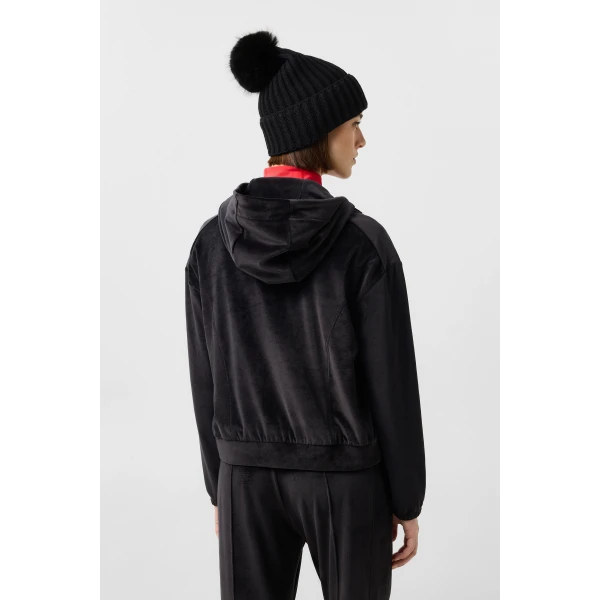 Bogner Francine Velvet Jacket in Black, view 5 | Hoodies | Coveti
