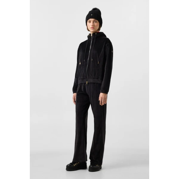 Bogner Francine Velvet Jacket in Black, view 6 | Hoodies | Coveti