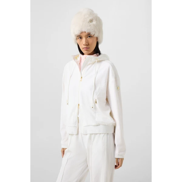 Bogner Francine Velvet Jacket in Off White, view 4 | Hoodies | Coveti