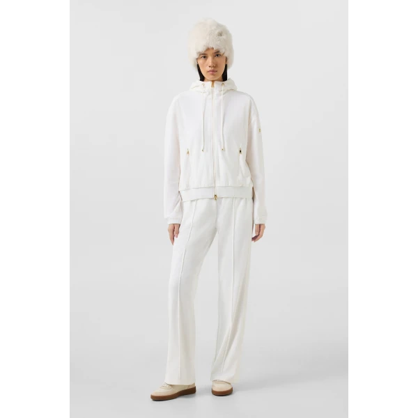 Bogner Francine Velvet Jacket in Off White, view 6 | Hoodies | Coveti