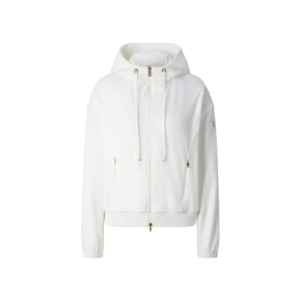 Bogner Francine Velvet Jacket in Off White | Hoodies | Coveti