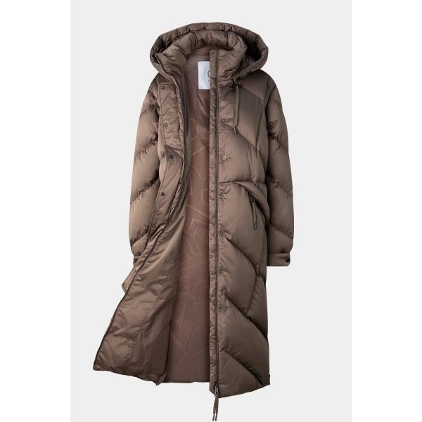 Bogner Ginny Down Coat in Grey-Brown, view 2 | Coats | Coveti