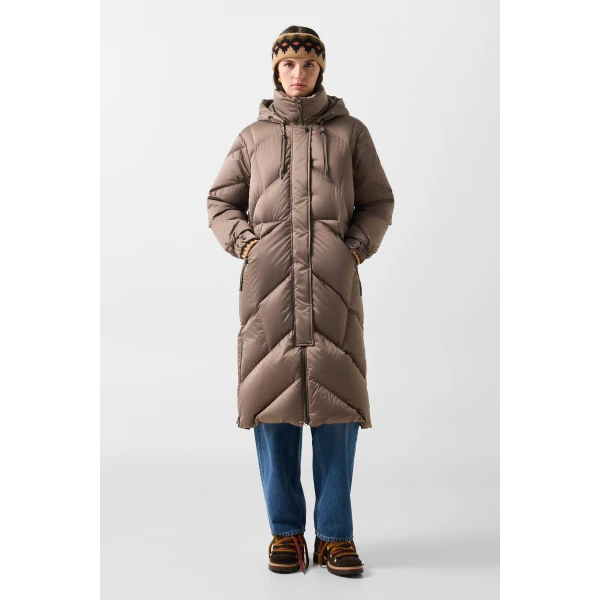 Bogner Ginny Down Coat in Grey-Brown, view 4 | Coats | Coveti