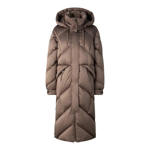 Ginny Down Coat in Grey-Brown