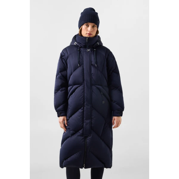 Bogner Ginny Down Coat in Navy, view 4 | Coats | Coveti