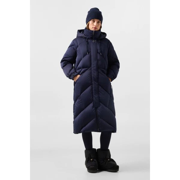 Bogner Ginny Down Coat in Navy, view 6 | Coats | Coveti