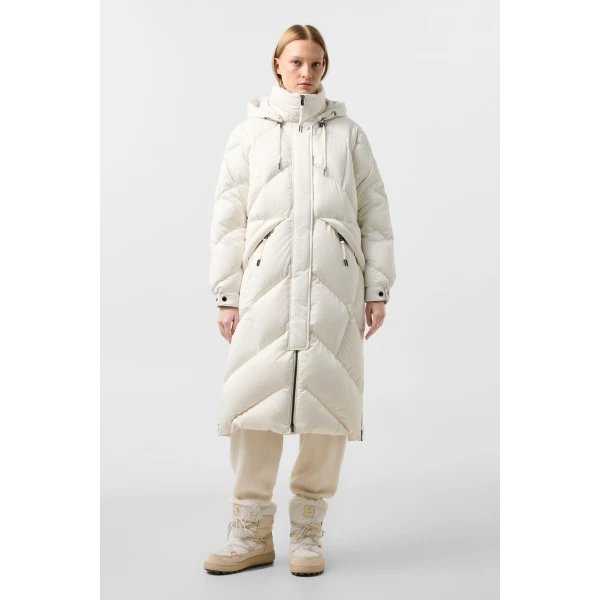 Bogner Ginny Down Coat in Off White, view 6 | Coats | Coveti
