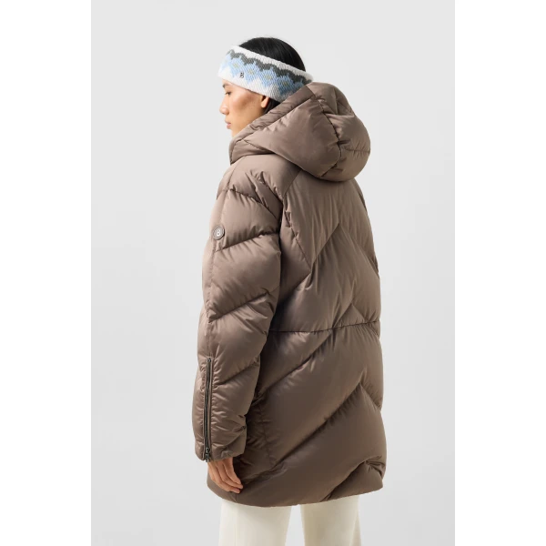 Bogner Glenda Down Parka in Grey-Brown, view 5 | Coats | Coveti