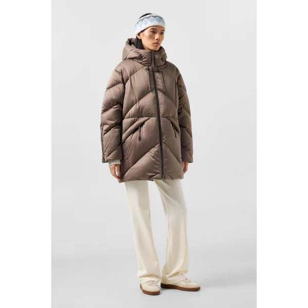 Bogner Glenda Down Parka in Grey-Brown, view 6 | Coats | Coveti