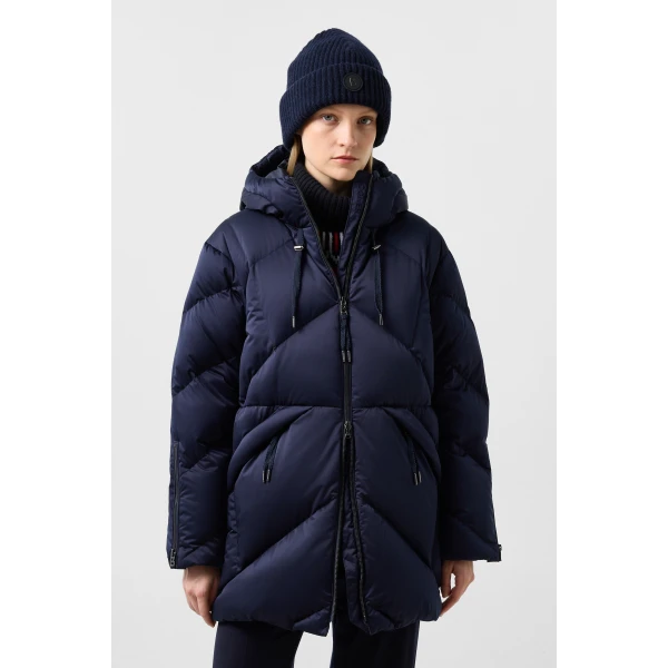 Bogner Glenda Down Parka in Navy, view 4 | Coats | Coveti