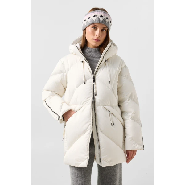 Bogner Glenda Down Parka in Off White, view 4 | Coats | Coveti