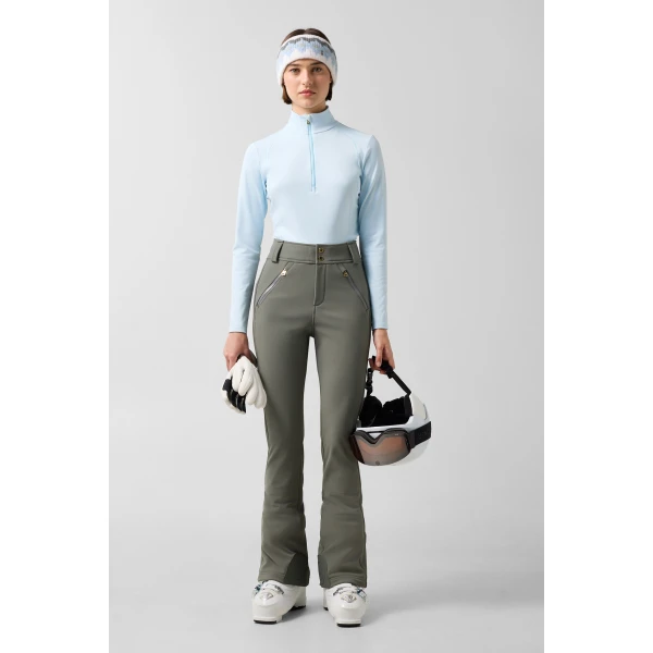 Bogner Hazel Softshell Ski Trousers in Sage Grey, view 5 | Pants | Coveti