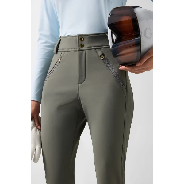 Bogner Hazel Softshell Ski Trousers in Sage Grey, view 6 | Pants | Coveti