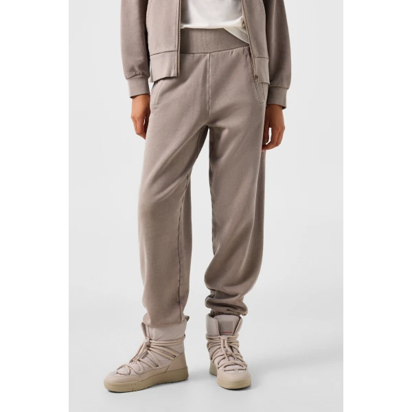 Bogner Ilmi Cotton Joggers in Taupe, view 3 | Sweatpants | Coveti