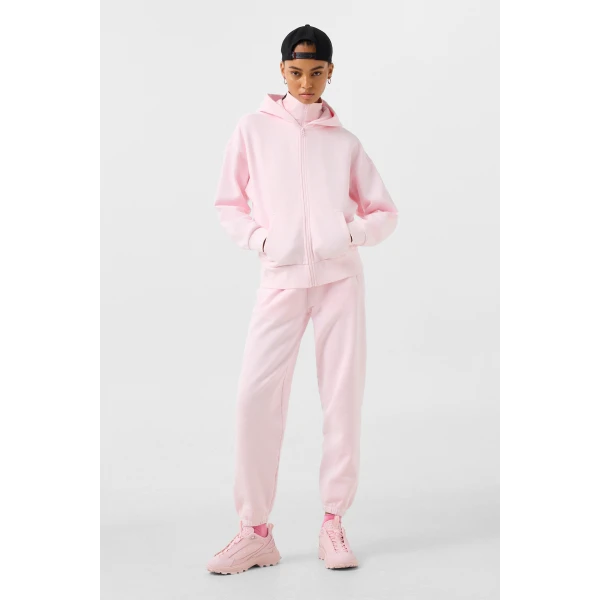 Bogner Ilona Cotton Hoodie Jersey Jacket in Pink, view 5 | Hoodies | Coveti