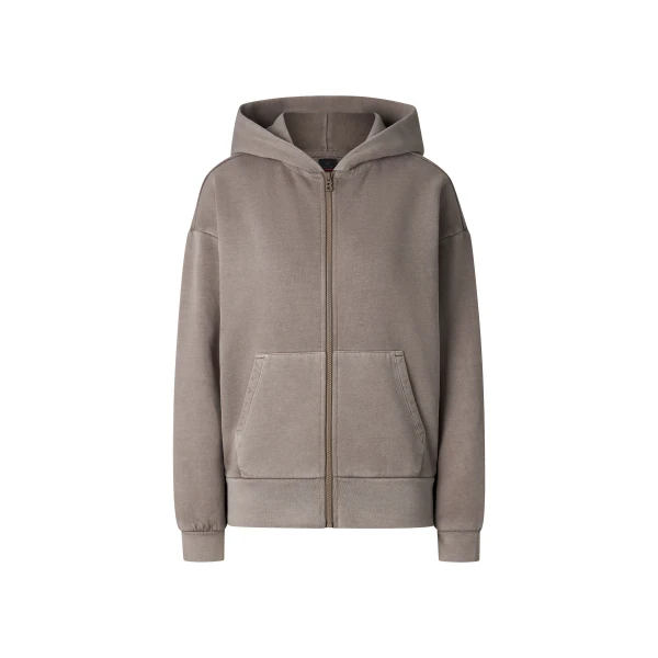 Bogner Ilona Cotton Hoodie Jersey Jacket in Taupe | Hoodies | Coveti