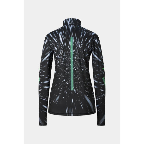 Bogner Ilvy First Layer in Black, White and Neon Green, view 2 | Long Sleeve | Coveti