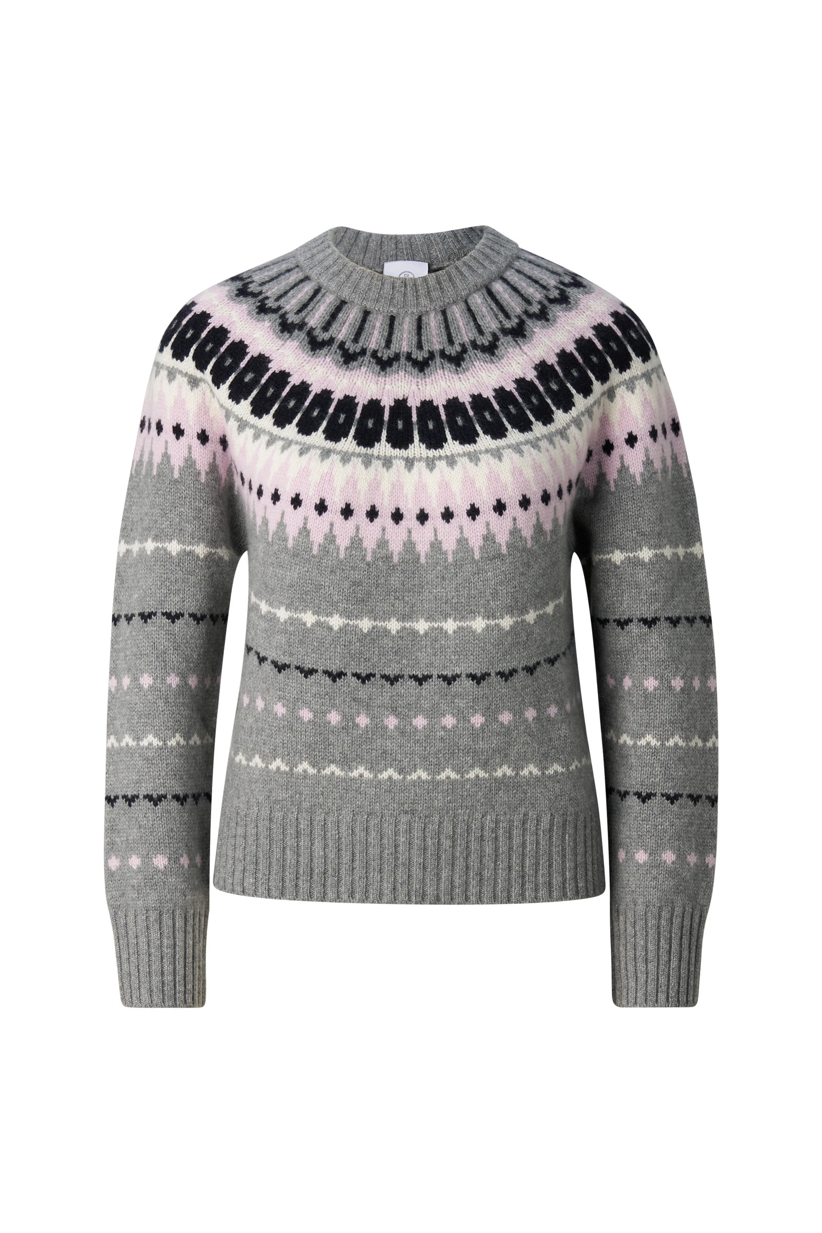 Bogner Ina Cashmere Jumper with Norwegian Design in Grey and Pink Bogner Ina Cashmere Jumper with Norwegian Design in Grey and Pink | Sweaters | Coveti