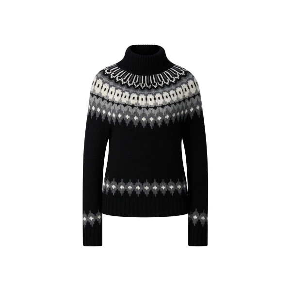 Ingrid Norwegian-Style Cashmere Jumper in Black, Grey and Off White