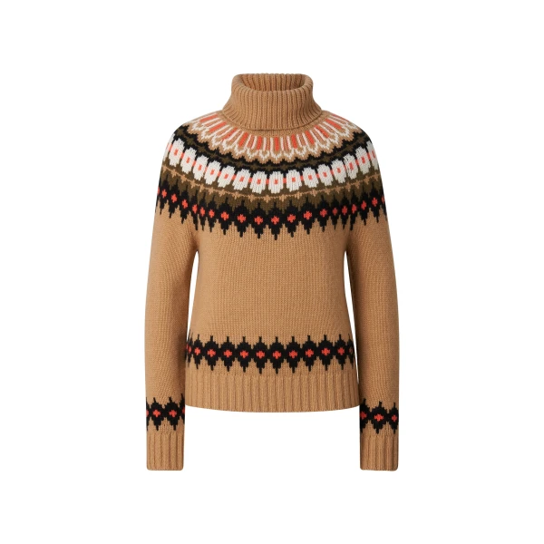 Ingrid Norwegian-Style Cashmere Jumper in Camel, Brown and Orange